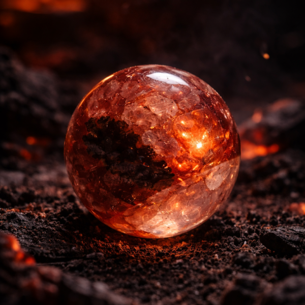 Fire Quartz Sphere - Contained Wildfire