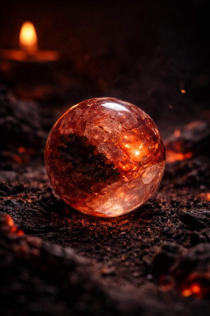 Fire Quartz Sphere - Contained Wildfire