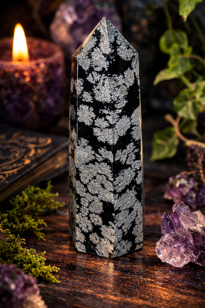 Snowflake Obsidian Tower - Stone of Balance
